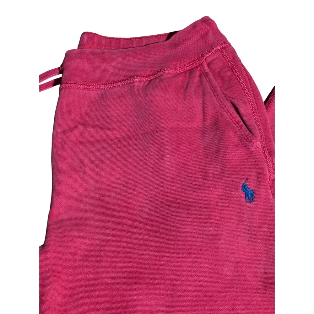 Polo Ralph Lauren Mens Red Fleece Sweatpants Drawstring Joggers Size Large